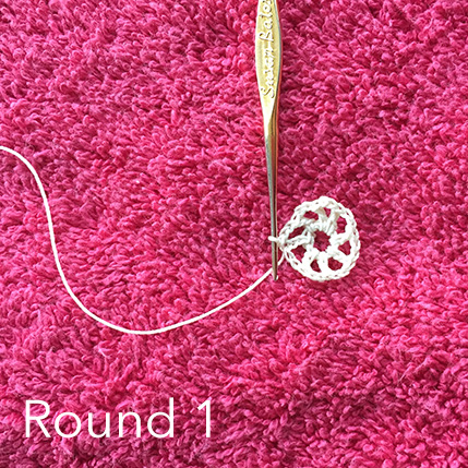 Round 1 - crochet floral motif
