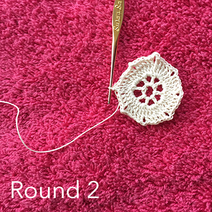 Round 2 - crochet floral motif