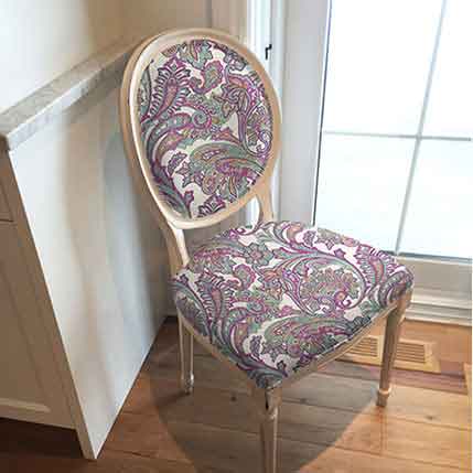 Upholstered Chair Seat in Paisley (Vineyard)